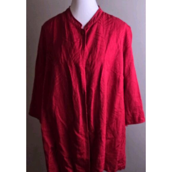 Erin London Buttoned Top Red Womens Size 1X EUC - Picture 1 of 7